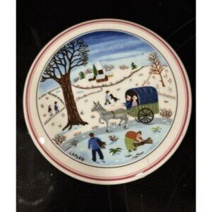 Villeroy & Boch Naif Christmas Porcelain Ceramic Trinket Box 4.25" D x 2" T